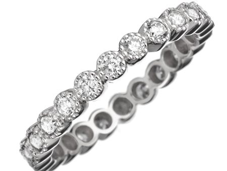 Mariposa Stackable 18k White Gold and White Diamond Bezel Set Band Online Sale