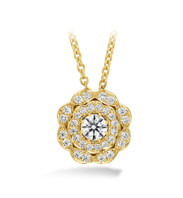 Lorelei Double Halo Diamond Pendant For Sale