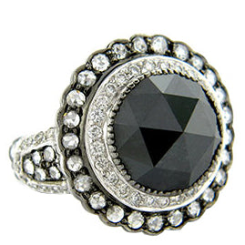 Mariposa Stackable Black Rose Diamond Cocktail Ring Online Sale