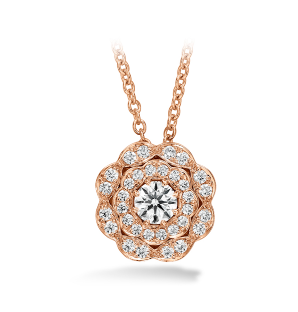 Lorelei Double Halo Diamond Pendant For Sale