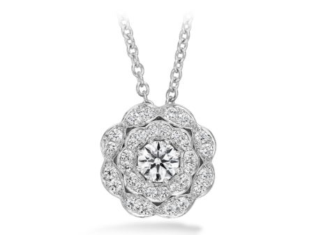 Lorelei Double Halo Diamond Pendant For Sale