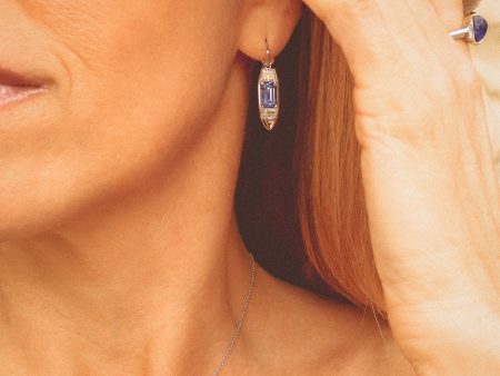 Mariposa Earth Collection 18K WG Blue Sapphire & Diamond  Mariner  Earrings Online Sale