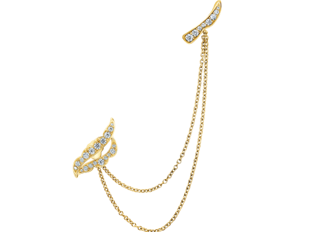 Lorelei Double Link Ribbon Ear Cuff Discount