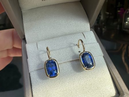 H20 Collection Deep Ocean 5.95ctw Sapphire Hoop Earrings in 18k YG Cheap