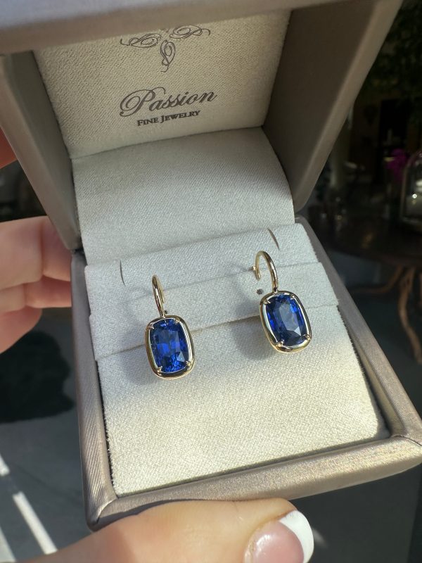 H20 Collection Deep Ocean 5.95ctw Sapphire Hoop Earrings in 18k YG Cheap