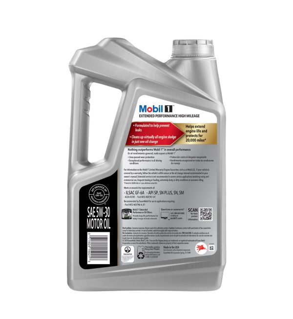 MOBIL 1 EXTENDED PERFORMANCE HIGH MILEAGE FOR 20.000 MILE 5W-30 5QT (3 park) Sale