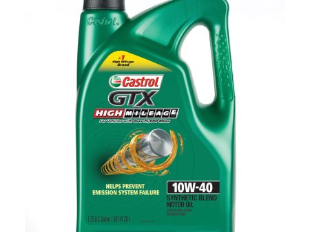 CASTROL GTX HIGH MILEAGE SYNTHETIC BLEND SAE 10W-40 5QT (3 pack) For Cheap