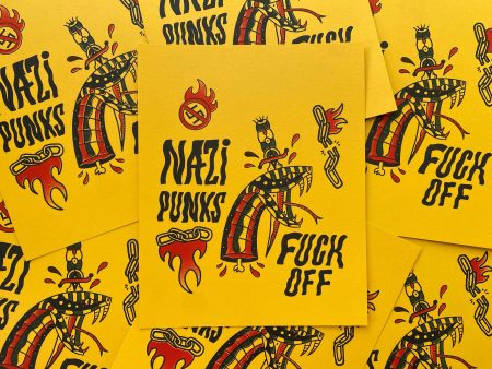 Nazi Punks Risograph Art Print Sale