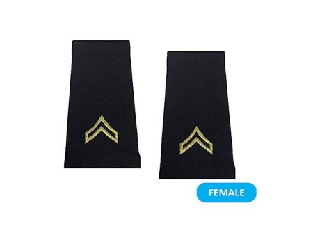 US Army E4 Corporal Shoulder Marks - Small (Female) For Discount