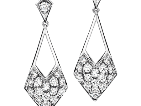 Hearts On Fire Silk Pave Diamond Shape Drop Earrings For Sale