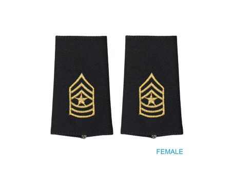 US Army E9 Sergeant Major Shoulder Marks - Small Female on Sale