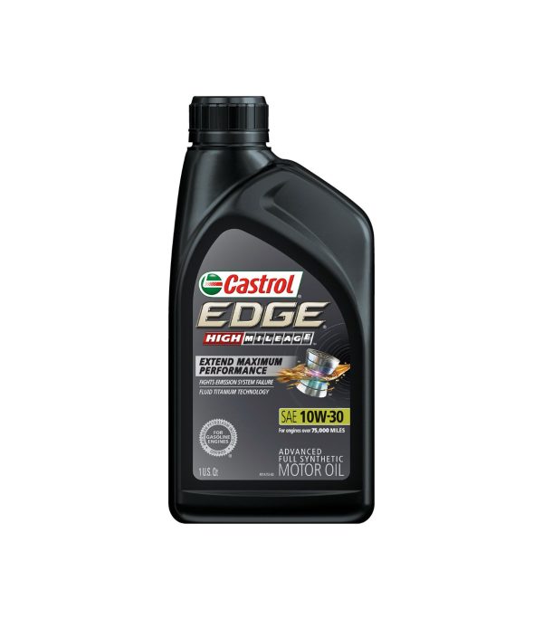 CASTROL EDGE HIGH MILEAGE FULL SYNTHETIC SAE 10W-30 1QT (6 pack) Fashion