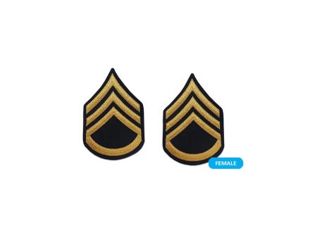 U.S. Army E6 Staff Sergeant Gold on Blue Sew-on - Female (Small) Supply