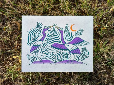 Crane Dance Risograph Art Print [Second Edition] Discount