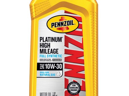 PENNZOIL PLATINUM HIGH MILEAGE FULL SYNTHETIC SAE 10W-30 1QT (6 pack) on Sale