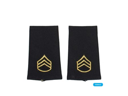 U.S. Army E6 Staff Sergeant Shoulder Marks - Female (Small) Hot on Sale