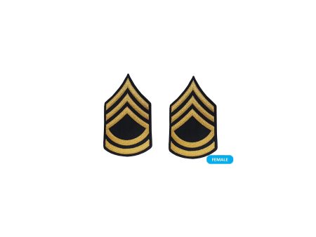 U.S. Army E7 Sergeant First Class Gold on Blue Sew-on - Small Female on Sale