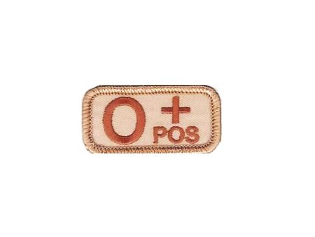 O+ Blood Type Desert Patch with Hook Fastener Online