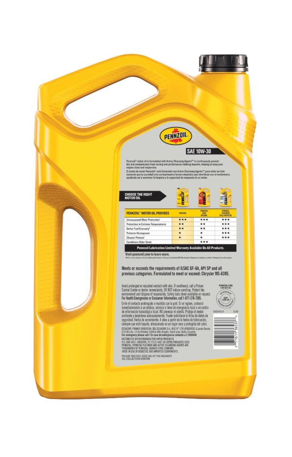 PENNZOIL SAE 10W-30 5QT (3 pack) For Sale