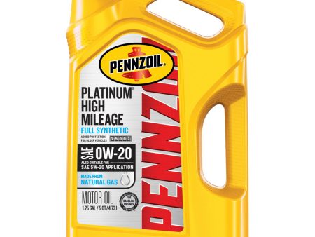 PENNZOIL HIGH MILEAGE FULL SYNTHETIC SAE 0W-20 5QT (3 pack) Fashion