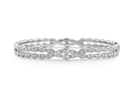 Lorelei Floral Diamond Double Twist Bangle For Discount