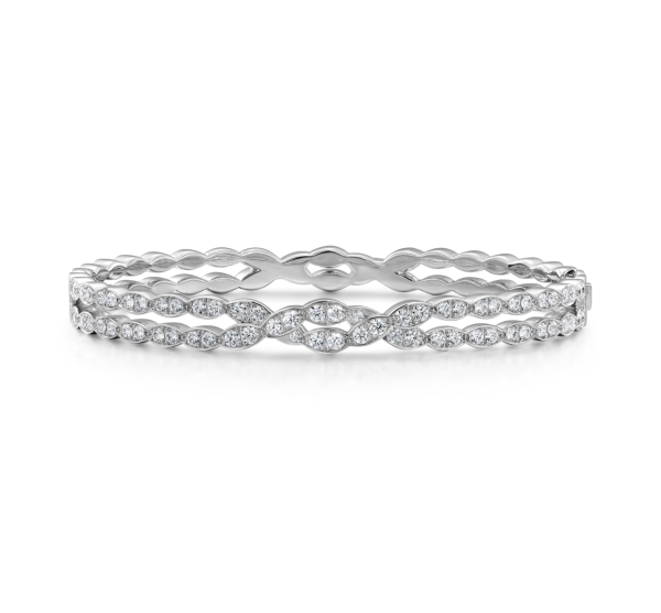 Lorelei Floral Diamond Double Twist Bangle For Discount