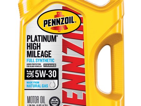 PENZZOIL PLATINUM HIGH MILEAGE FULL SYNTHETIC SAE 5W-30 5QT (3 pack) Online now